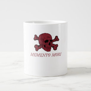 Memento Mori Karmesinroter Totenkopf und gekreuzte Jumbo-Tasse