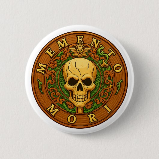 Memento Mori Knopf von Phil Elmore Button (Vorderseite)