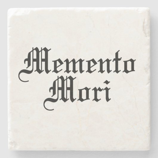 Memento Mori - lateinische Phrase Steinuntersetzer (Vorderseite)