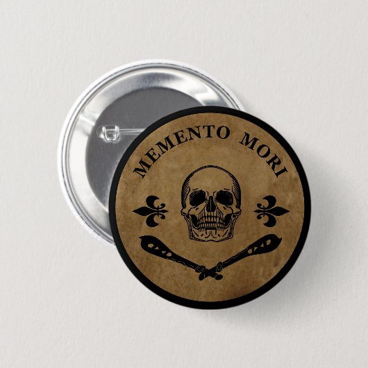 Memento Mori lateinische Sprüche Button (Vorne & Hinten)