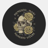 Memento Mori Memento Vivere _ Philosophie & amp; L Runder Aufkleber (Vorderseite)