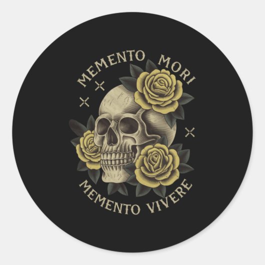 Memento Mori Memento Vivere _ Philosophie & amp; L Runder Aufkleber (Vorderseite)