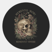 Memento Mori Memento Vivere _ Philosophie & amp; L Runder Aufkleber (Vorderseite)
