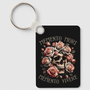 Memento Mori - Memento Vivere Skull & Rose Schlüsselanhänger