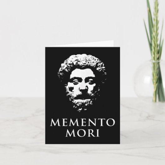 Memento Mori mit Marcus Aurelius Head Karte (Vorderseite)