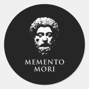 Memento Mori mit Marcus Aurelius Head Runder Aufkleber