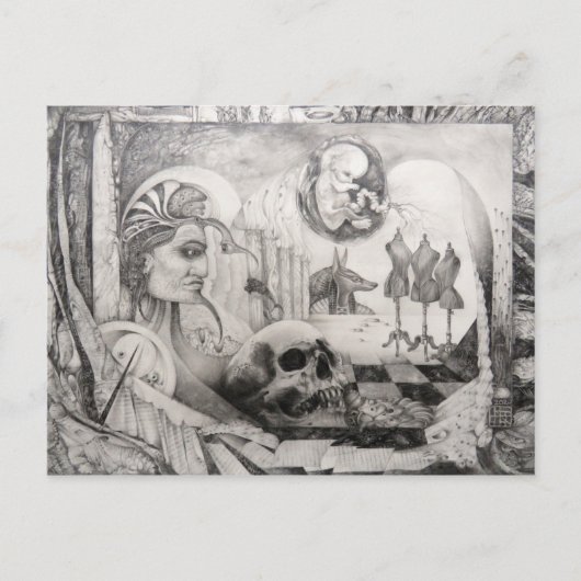 MEMENTO MORI POSTKARTE (Vorderseite)