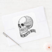 Memento mori quadratischer aufkleber (Umschlag)