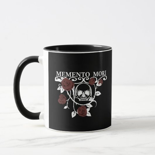 Memento mori rote Rosen Tasse (Links)