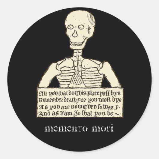 Memento Mori Runder Aufkleber (Vorderseite)