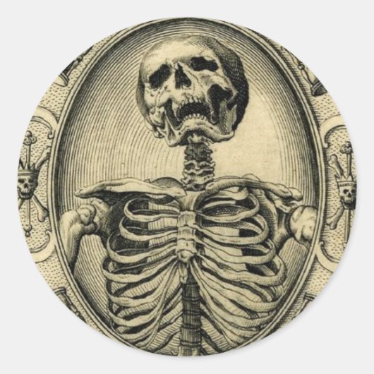 Memento Mori Runder Aufkleber (Vorderseite)