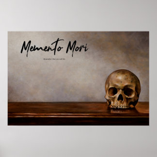 Memento Mori - Schädel am Tisch Poster