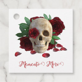 Memento Mori. Schädel mit rote Rosen Geschenkanhänger
