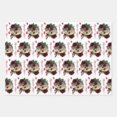 Memento Mori. Schädel mit rote Rosen Geschenkpapier Set (Vorderseite)