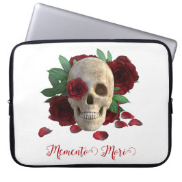 Memento Mori. Schädel mit rote Rosen Laptopschutzhülle