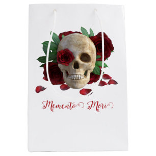 Memento Mori. Schädel mit rote Rosen Mittlere Geschenktüte