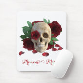 Memento Mori. Schädel mit rote Rosen Mousepad (Mit Mouse)