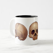Memento Mori Schädel-Tasse Zweifarbige Tasse (Vorderseite Links)