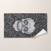 Memento Mori! Schädel und Rose, handgezeichnet Badhandtuch Set (Handtuch)