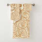 Memento Mori! Schädel und Rose, handgezeichnet Badhandtuch Set (Insitu)