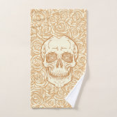 Memento Mori! Schädel und Rose, handgezeichnet Badhandtuch Set (Handtuch)
