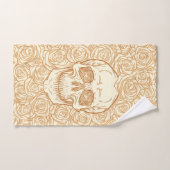 Memento Mori! Schädel und Rose, handgezeichnet Badhandtuch Set (Handtuch)