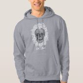 Memento Mori! Schädel und Rose, handgezeichnet Hoodie (Vorderseite)