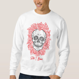 Memento Mori! Schädel und Rose, handgezeichnet Sweatshirt