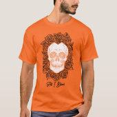 Memento Mori! Schädel und Rose, handgezeichnet T-Shirt (Vorderseite)