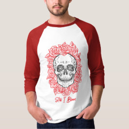 Memento Mori! Schädel und Rose, handgezeichnet T-Shirt