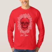 Memento Mori! Schädel und Rose, handgezeichnet T-Shirt (Vorderseite)