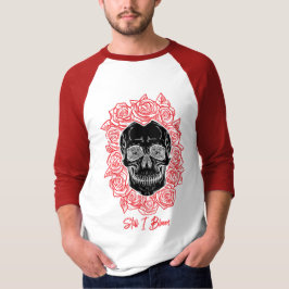 Memento Mori! Schädel und Rose, handgezeichnet T-Shirt
