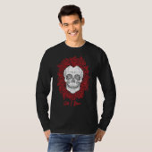 Memento Mori! Schädel und Rose, handgezeichnet T-Shirt (Vorne ganz)