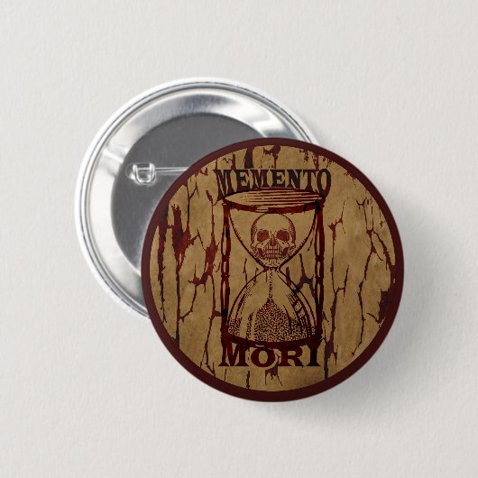 Memento-Mori-Schädelstündchen Button (Vorne & Hinten)
