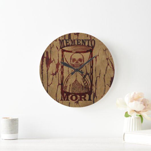 Memento-Mori-Schädelstündchen Große Wanduhr (Zuhause)