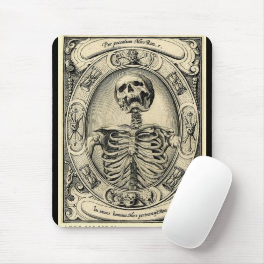 Memento Mori Skeleton gotisches Mousepad - (Mit Mouse)