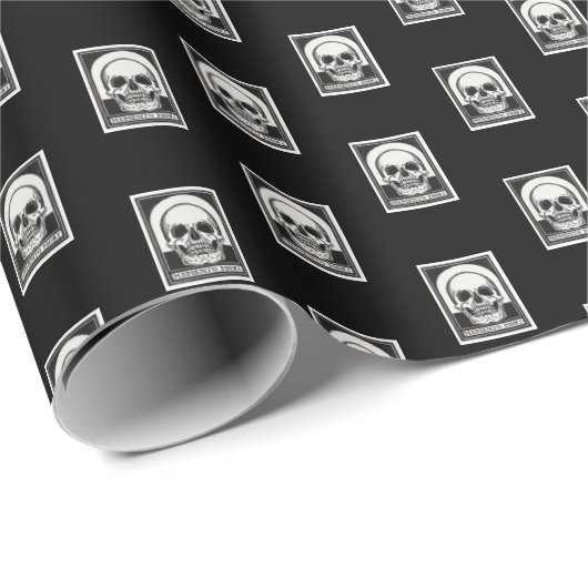 Memento Mori Skull Art Geschenkpapier (Rolleneckpunkt)