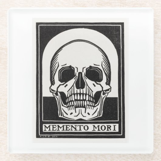 Memento Mori Skull Art Glasuntersetzer (Vorderseite)