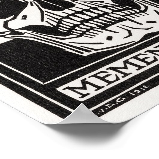 Memento Mori Skull Art Poster (Ecke)