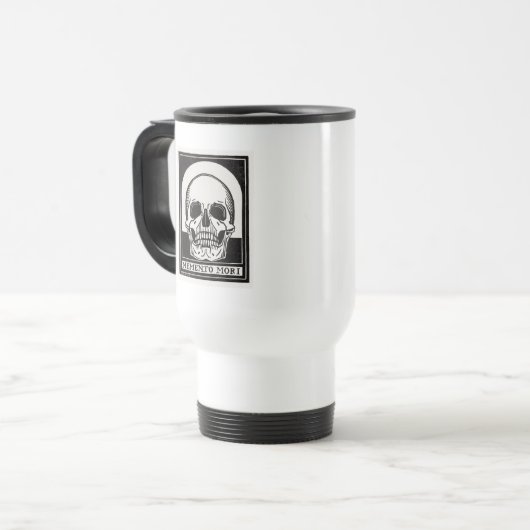 Memento Mori Skull Art Reisebecher (Vorderseite Links)