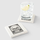 Memento Mori Skull Art Steinuntersetzer (Seitenansicht)