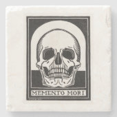 Memento Mori Skull Art Steinuntersetzer (Vorderseite)