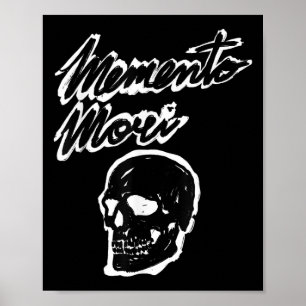 Memento Mori Skull Grunge Philosophie Zitat Poster