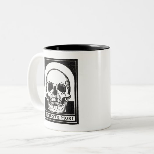 Memento Mori Skull Zweifarbige Tasse (Vorderseite Links)