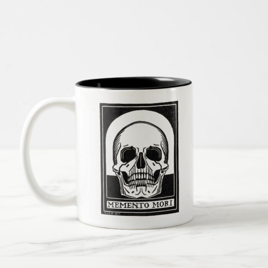 Memento Mori Skull Zweifarbige Tasse (Links)