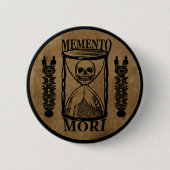 Memento-Mori-Stundenglas Button (Vorderseite)