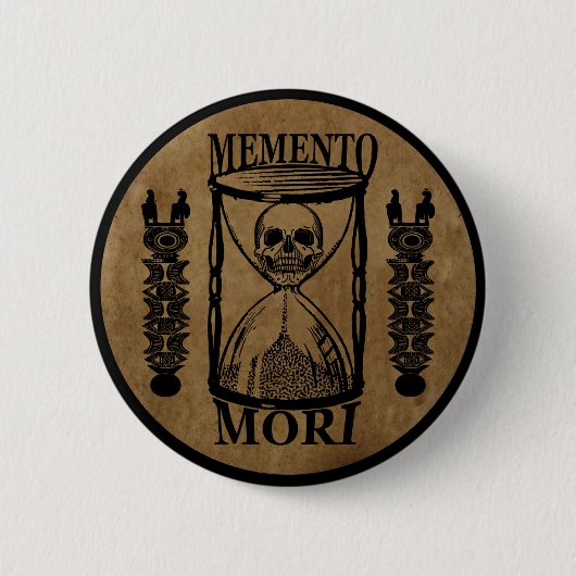 Memento-Mori-Stundenglas Button (Vorderseite)