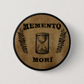 Memento-Mori-Stundenglas Button (Vorderseite)