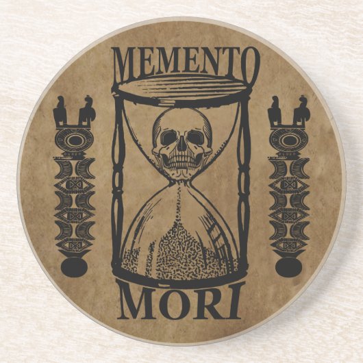 Memento-Mori-Stundengläser Getränkeuntersetzer (Vorne)