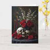 Memento Mori Tableau Gothday Karte (Gelbe Blume)